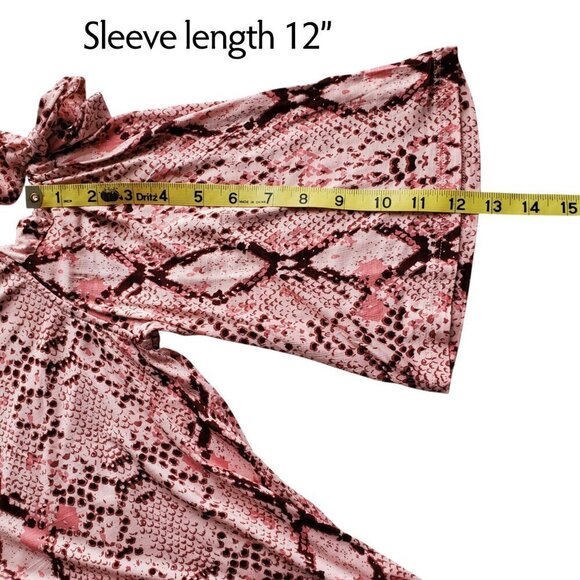 New VENUS Lascana Pink Python Print Cold Shoulder Top S - Picture 10 of 12